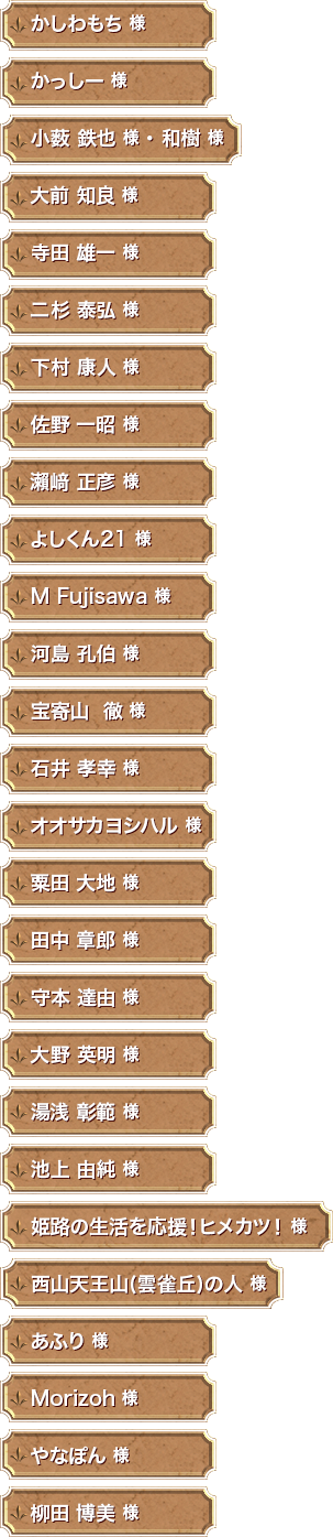 支援者のお名前一覧